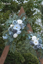 Faux Flower Swag Set of 2 for Wedding Welcome Signs Floral Swag Wedding Reception Ceremony Signs Decor (Blue)