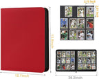 Trading Card Binder 12 Pocket, 720 Pockets Card Binders, Card Collection Binder, Card Album Folder for MTG, TCG, Sports Cards, Game Cards (Red)