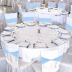 Kinlop 50 Pcs Spandex Chair Sashes Bows Chair BandB0C3V282KGs Slider Sashes for Covers Elastic Bands Ties Without Buckle Decorations for Wedding Party Events Ceremony Birthday(Sky Blue)