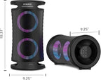 Large Bluetooth Speaker, 260W Peak Powerful Loud Sound with Deep Bass, 15Hr Playtime, Fast Charge, TWS, Cool Lights, Portable Outdoor Speaker Wireless for Party, Camping, Beach, Backyard, Home, Work
