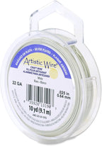 Artistic Wire, 22 Gauge Silver Plated Tarnish Resistant Colored Copper Craft Wire, White, 10 yd