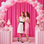 Sugargirl 10x10FT Fuschia Backdrop Curtains Polyester Photo Backdrop Drapes Curtains 2 Panels with Rod Pockets for Party Birthday Wedding Photography Home Decoration