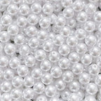 500pcs Pearl Beads Bulk,10mm White Faux Pearl Bead with Holes for Craft Plastic Bracelet Necklace Jewelry Making Decoration Bag Decor Keychain Pendant