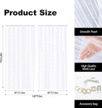 10 x 10 FT Pearl White Tulle Backdrop Curtain with Lights Strings,Wedding Background Curtain Baby Shower Birthday Parties Photo Decorations(2 Panels 5×10ft)
