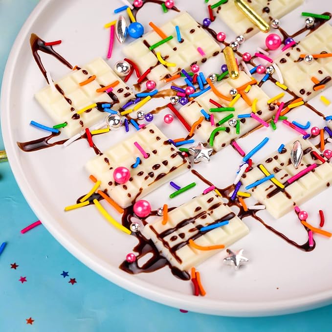 Rainbow Sprinkles for Cake Decorating - Metallic Gold Sprinkles Silver Star, Colorful Jimmies, Sugar Pearl, Cupcakes Topper, Ice Cream, Cookie Decorations for Christmas Birthday Party