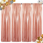 ShinyBeauty Blush Sequin Backdrop Curtains, 4 Panels, 2FTx8FT, Sparkle Photo Booth Backdrop