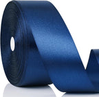 NESCCI 100 Yards Ribbon,1-1/2 Inch Dark Blue Satin Ribbon,Single Face Satin Ribbons, Perfect for Gift Wrapping,Wedding Decoration,Handmade Bows, Wrapping Bouquet, Halloween, Christmas