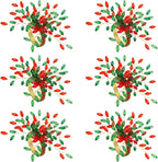 Handcrafted Beaded Napkin Rings Set of 6 – Red & Green Crystal Flower Design, Elegant Table Décor for Christmas, Weddings & Dinner Parties