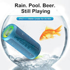 Ortizan Wireless Portable Bluetooth Speaker, IPX7 Waterproof, Dustproof and Rustproof, Powerful 24W Sound, Enhanced Bass, 30-Hour Battery, 360° Party Light, and Stereo Pairing (BT 5.3), Gifts - Blue