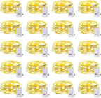 20 Pack LED Fairy Lights Battery Operated,3 Features Blinking Slowly Blinking & just on 7FT 20 LED Waterproof Mini Twinkle String Lights for Wedding Mason Jars Party Christmas Decorations(Warm White)