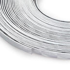 Fashewelry 32.8 Feet 5mm Aluminum Flat Artistic Wire Silver Bendable Metal Craft Wire for Beading for Bezel Sculpting Armature Jewelry Making Gem Metal Wrap