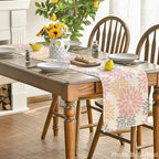 Artoid Mode Pink Dahlia Floral Pinnata Summer Table Runner, Spring Kitchen Dining Table Decoration for Home Party Decor 13x36 Inch