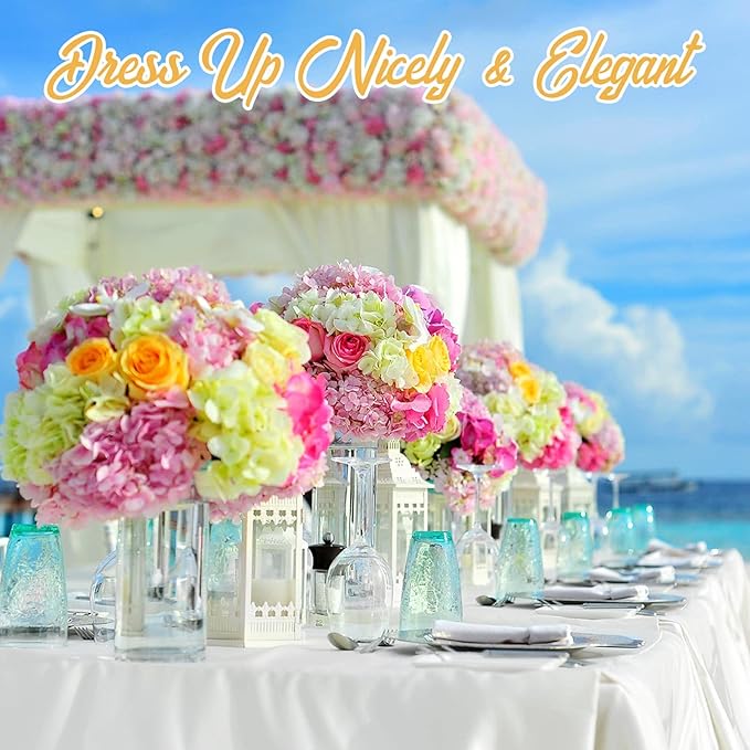 BRILLMAX 8 Pack White Tablecloths for 8 Foot Rectangle Tables 60 x 126 Inch - 8ft Rectangular Bulk Linen Polyester Fabric Washable Cloth Cover for Wedding Reception Banquet Birthday Party