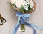 Ribbli Dusty Blue Ribbon 1 Inch x 3 Rolls Total 24 Yards Blue Handmade Fringe Chiffon Silk Ribbon for Wrapping Wedding Invitations Bridal Bouquets DIY Crafts Home Decor