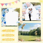Metal Arch Backdrop Stand Set of 2 with Cover 6FT 7.2FT White Spandex Arch Backdrop Covers for Gold Wedding Arch Stand Arch Stand Covers for Birthday Party Baby Shower Birdal Shower Decorations