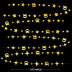 Gold 10th Birthday Decorations Number 10 Circle Dot Twinkle Star Garland Metallic Hanging Streamer Banner Backdrop for Girls Boys Double Digits Ten Year Old Birthday 10th Anniversary Party Supplies