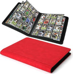 Premium Ringless Trading Card Binder - 1024 Capacity, 16 Side-Loading Pockets per Page, Archival Quality Protection & Anti-Slip Spine for TCG, MTG, Sports Cards (Red)