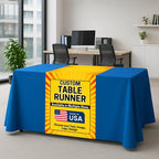 DreamController Custom Table Runner 12"x72" to 36"x72" with Business Logo, Image or Text | Personalized Table Runner for Trade Shows, Events, Birthday, Wedding | Made in USA | Fast delivery | HD Print