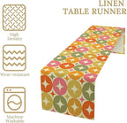 Mid Century Table Runner, Flag Retro Atomic Starburst 1950s Abstract Geometric Space Tabletop Decoration for Home Kitchen Restaurant Table Flag 13x90 Inch