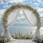 Wedding Arch Draping Fabric 3 Panels 28.7" x 20FT White Sheer Chiffon Backdrop Drapes for Wedding Ceremony Birthday Party Bridal Shower Outdoor Decoration