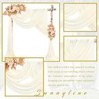 Wedding Arch Draping Fabric 4 Panels 20Ft length x 28" width Ivory Arch Drapes Chiffon Fabric Sheer Curtains Backdrop for Party Bridal Ceremony Ceiling Decor Wedding Stage Reception Decorations
