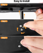 HiWe Universal Headphone Stand, Magnetic Wireless Charger for iPhones/AirPods/iWatch, Aluminum Alloy Rod, Leather Pad, ABS Solid Base, Black