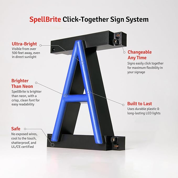 SpellBrite COLD ONES Sign | Beer-Related Sign with Neon Look, Blue LED Light Source | 33.5" x 6.3"