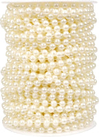 [76.7 Feet] Pearl Beads Garland, 6MM 25.5 Yards Faux Pearl Beads String Roll Bulk for DIY Craft Wedding Party Christmas Tree Decoration