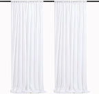 White Sequin Backdrop 2 Panels Curtains 2FTx8FT Party Backdrop Glitter Birthday Wedding Curtains Sparkle Photo Background