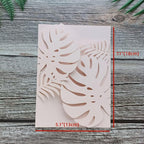 MillaSaw Flower Laser Cut Invitations Pink Plame Invitation Jacket With Envelope, for Wedding Anniversary Birthday Cards Holiday Party Decoration (soft pink)