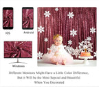 ShinyBeauty Sparkle Backdrop Curtain Burgundy 2 Panels Set Sequin Photo Backdrop Wine 2FTx8FT Sequin Backdrop Curtain Pack of 2-1220S