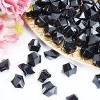 Babenest Acrylic Crushed Ice Rocks, 150 PCS Fake Crystals Plastic Ice Cubes Diamonds Gems for Vase Fillers, Home Decoration, Table Scatter, Event, Wedding, Halloween, Arts & Crafts (Black)