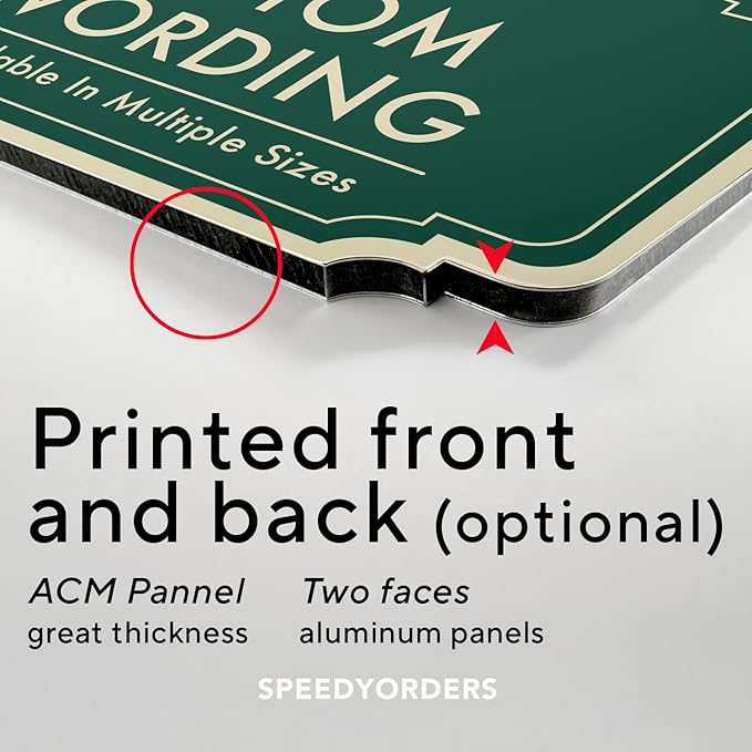 Custom Aluminum Signs: Driveway/Outdoor Metal, Waterproof, Forest Green 24x18 In