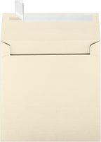 LUXPaper Square Invitation Envelopes | Peel & Press | 6 1/2" x 6 1/2" | Natural Linen | 80lb. Text | 50 Qty