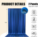 10ft x 10ft Royal Blue Backdrop Curtains for Parties, Fabric Satin Background Curtain with Rod Pockets for Weddings, Birthday, Baby Shower, Photography, Graduation Party Backdrop Drapes, 2 Panels