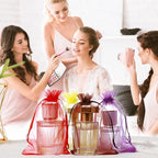 Hopttreely 50PCS Organza Wedding Favor Bags, 4x6 inches Jewelry Gift Bags with Drawstring for Party, Festival, Makeup (Mixed Color)