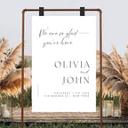 Welcome Wedding Sign Personalized, Personalized Wedding Welcome Sign Minimalist Script Modern Large