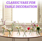 Bud Vases in Bulk Set of 12, Glass Small Vases for Flowers, Modern Cylinder Flower Vases for Wedding Centerpiece, Living Room Decorative, Home Decor