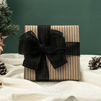 Ribbli Black Burlap Wired Ribbon,1-1/2 Inch x 10 Yard, Wired Edge Ribbon for Big Bow,Wreath,Tree Decoration,Outdoor Decoration