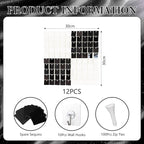 12PCS Black White Shimmer Wall Backdrop, Square Sequin Photo Backdrops Panel, Glitter Wall Background for Birthdays, Weddings, Christmas, Engagements, Disco Bachelorette Party Decor (3FTx4FT)