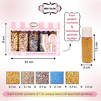 Confect Cake Decorating Sprinkles |Edible Pearl Sprinkles | Mix Gold White Blue & Yellow Pearl Dragees | Blue Jimmies | Gold Sparkling Sugar | Glam Sprinkles | Vegan, Gluten-Free, Nut-Free, Soy-Free, Dairy-Free, Palm Oil-Free - 5 Oz
