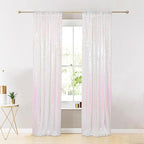 ShinyBeauty Sequin Backdrop 2FTx8FT Iridescent White 2 Pieces White Sequin Back Drop Glitter Background Sparkly Backdrop for Photograph Decorations