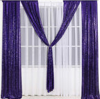 Eternal Beauty Sequin Backdrop Curtains, 2x8 Ft-2 Panels Purple Back Drop for Shimmer Photography Party Wedding Birthday Decor