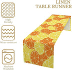 Orange Lemon Table Runner Spring Summer Orange Lemon Slices Botanical Fruit Dinner Runner for Farmhouse Baby Shower Party Holiday Home Kitchen Dining Table Decor 13x120