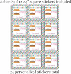 Custom & Personalized Many S'More Happy Birthday Gift Tag Sticker Labels, 24 2.5" Square Stickers by Amanda Creation
