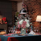 Fake Flowers in Vase,8 Dahlias,Silk Artificial Flowers in Vase,Faux Flowers in Vase with a Flower Arrangement Holder,Centerpiece Table Decorations