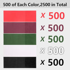 2500pcs Self-Adhesive Napkin Bands & Silverware Wraps, 5 Colors (Burgundy/Red/White/Black/Hunter Green) – Thickened Napkin Rings for Weddings, Restaurants, Party Decor