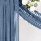 MLMC Dusty Blue Wedding Arch Draping Fabric 2 Panels 29" x 20 FT Extra Long Gauze Drapes Sheer Backdrop Curtains 6.6 Yards Outdoor Drapery Panels for Wedding Bridal Shower Party Ceiling Decoration