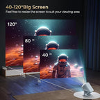 WEMI Native 1080P Smart Mini Projector with WiFi 6 Bluetooth 5.4, Full HD 4K Support Auto Focus&Keystone, Built-in Stereo Speakers Android OS, Portable Movie Projector for iPhone Netflix Home Theater