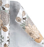 WRAPAHOLIC 30 Inch Jumbo Floral Wrapping Paper - 30 Inch X 33 Feet - Vintage Floral Printed on White Pearlized Paper Design for Wedding, Birthday, Mother's Day